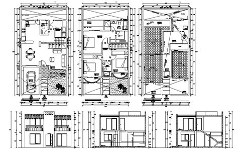 8x15 Meter 3 Bhk Autocad Plan Layout File Cadbull