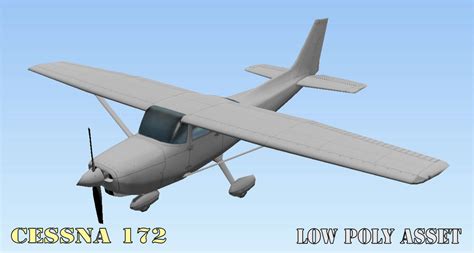 Cessna 172 Low Poly Game Asset Vr Ar Ready Cgtrader