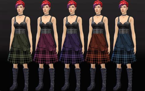 Lunararc Sims Punk Rock Chick Set Skater Dress