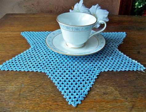 Vintage Crocheted Doily Blue Star By Cynthiasattic On Etsy 900