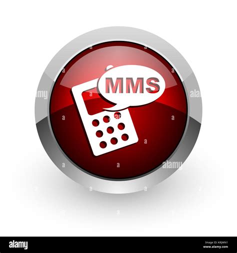 Mms Red Circle Web Glossy Icon Stock Photo Alamy