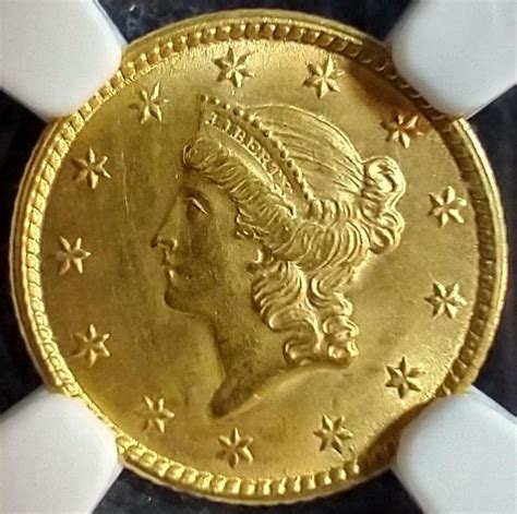 1853 One Dollar Us Gold Coin Ngc Graded Uncirculated Details Etsy