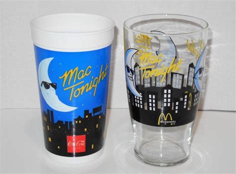 2 Lrg Vintage Mcdonalds Mac Tonight Moon Man Drinking Glass Mcdonalds