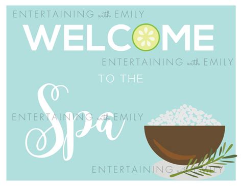 Spa Party Printable Welcome To The Spa 85 X Etsy