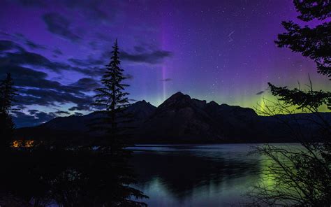 Belle Nuit Parc National Banff Alberta Canada Lac Aurores Boréales