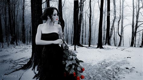 Mood Gothic Pale Bouquet Roses Love Romance Alone Nature Trees Forest