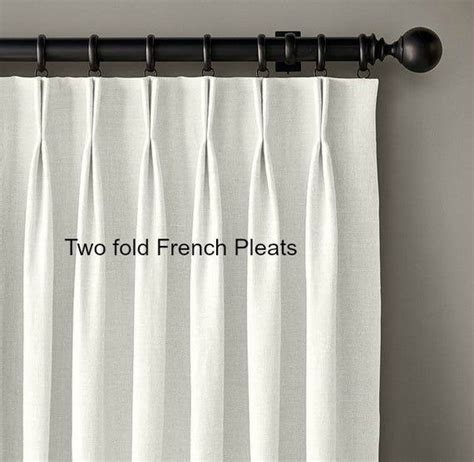 Solid Color Linen Drapes With Grosgrain Trim French Pleated Etsy
