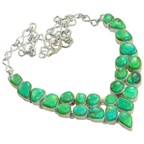 Sophia Sterling Silver Turquoise Necklace Necklace With Green