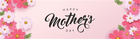 Mothers Day Banner Background Layout With Flowergreetings And Presents