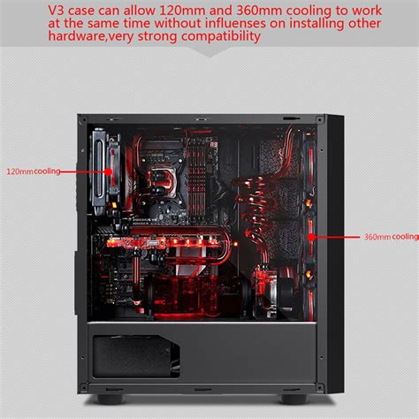 V3 Atx Computer Pc Gaming Case For M Atx Mini Itx Motherboards