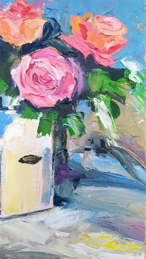 Still Life With Roses Painting By Olha Komisaryk Jose Art Gallery