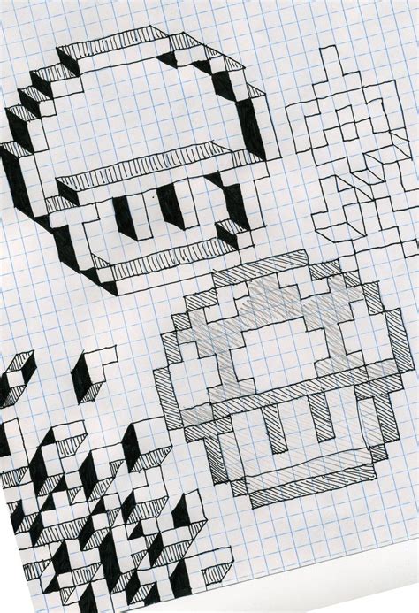 Graph Paper Drawings Easy The 25 Best Graph Paper Art Ideas On