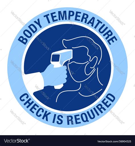 Sign Body Temperature Check Is Required Royalty Free Vector