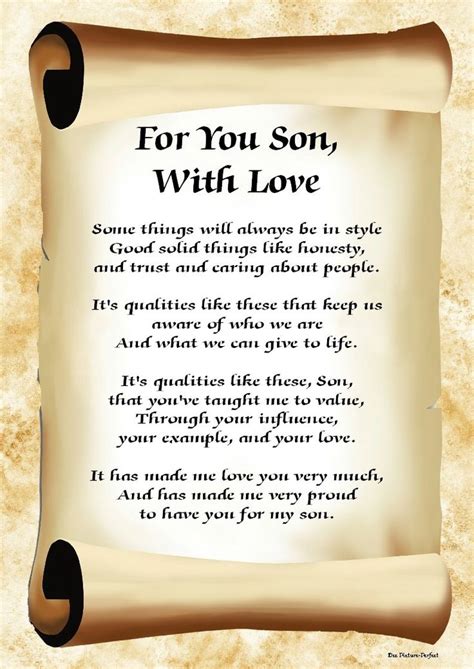 For You Son With Love Inspirational Poem Poster Print Uk