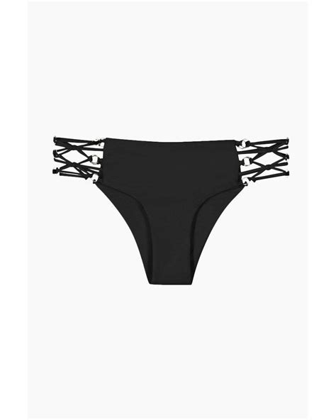 Mikoh Swimwear Synthetic Kapena Metal Ring Side Bikini Bottom In Night