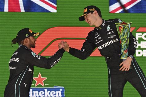 George Russell Salutes Lewis Hamilton After Maiden F Victory The Citizen