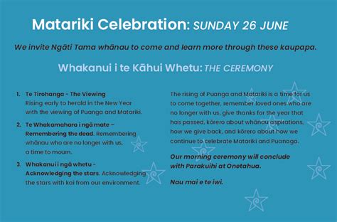 Matariki Celebration Whakanui I Te Kāhui Whetū Ngāti Tama