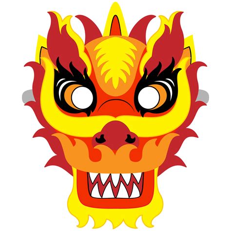 Chinese New Year Dragon Mask Template Free Printable Papercraft Templates