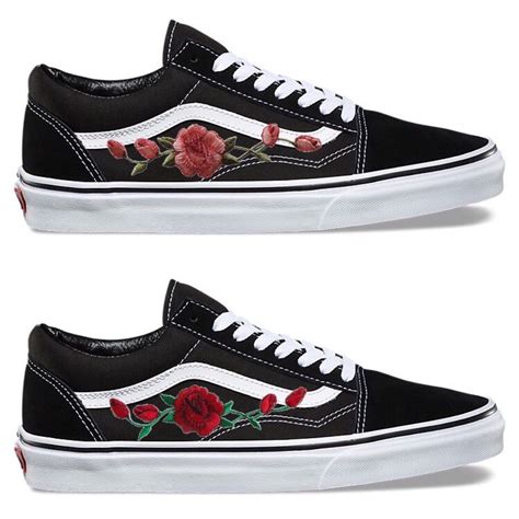New Rose Embroidered Vans Shoes