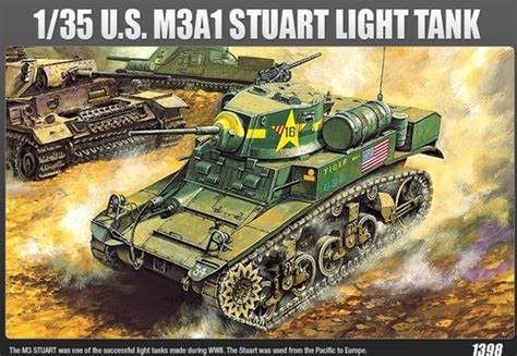 Academy Us M3a1 Stuart Light Tank 135 Model Kit At Mighty Ape