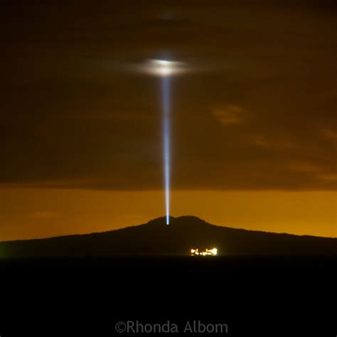Mysterious Light Beam Over Rangitoto Island New Zealand