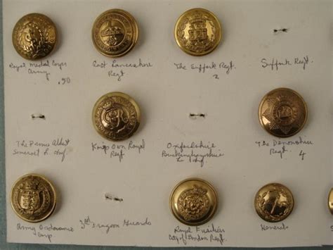 37 British Regiment Military Buttons Antique Collection