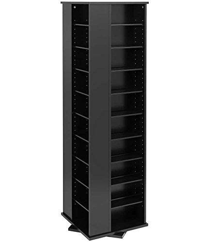 Prepac Large Four Sided Spinning Tower Storage Cabinet Black Storage