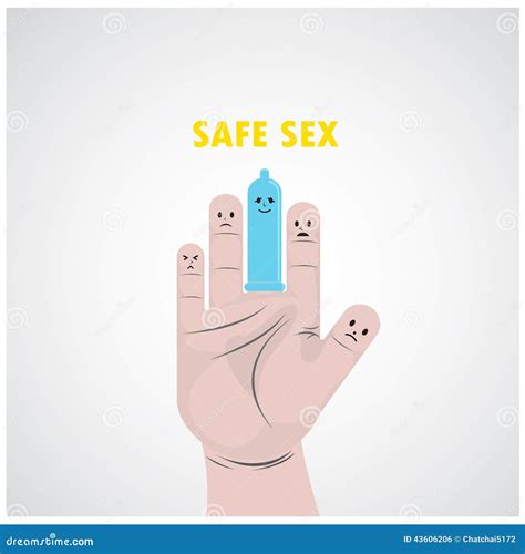 Condom Safe Sex And Hand Sign Stock Vector Illustration Of Design Adult 43606206