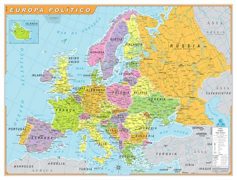 Mapa Europa Politico 117X89cm Risque Rabisque