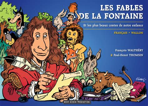 Les Fables De La Fontaine En Françaiswallon Jeunesse Noir Dessin