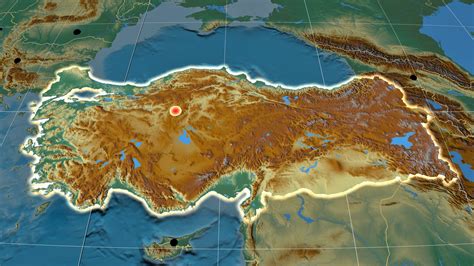 Turkey is on the mediterranean, in the anatolian region of west asia, with a small section in southeastern europe separated by the turkish straits (bosphorus, sea of marmara, and dardanelles). Turkey Physical Map of Relief - OrangeSmile.com