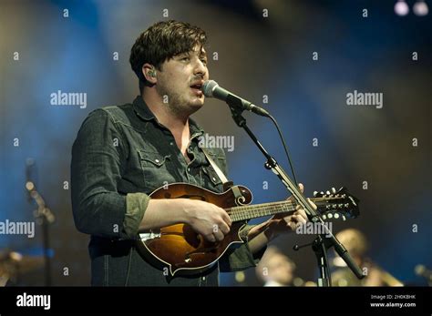 Marcus Mumford Of Mumford And Sons Performs Live Onstage At The O2
