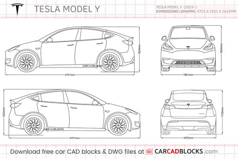 Tesla Model Y 2023 Free Cad Blocks Dwg File Carcadblocks