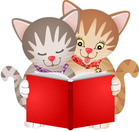 Cats Reading A Book Stock Vector Image Of Mammal Collar 30893144
