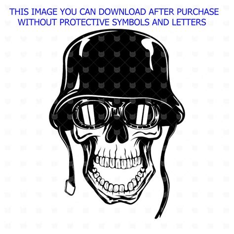 Motorcycle Skull In Helmet With Goggles Cut File Svg Biker T Etsy
