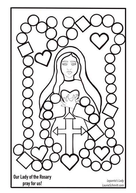 Holy Rosary Coloring Pages