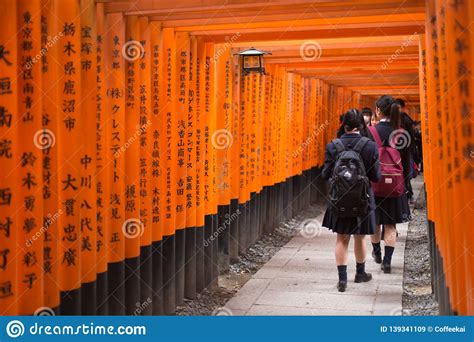 Fushimi Inari Shrine Red Torii Gates In Kyoto Japan Travel Landmark