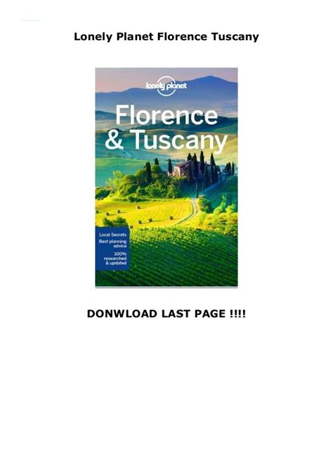 Lonely Planet Florence Tuscany