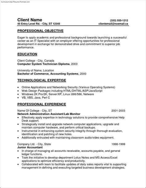 Entry Level Resume Template Free Samples Examples And Format Resume
