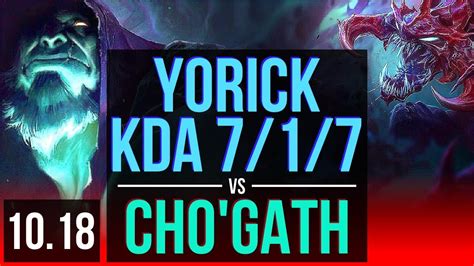 Yorick Vs Chogath Top 12m Mastery Points Kda 717 600 Games
