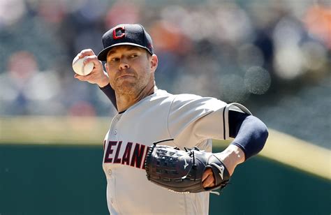 Cleveland Indians Corey Kluber Pitching Against The Detroit Tigers At