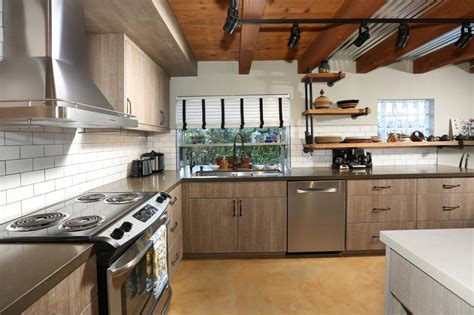 Open Kitchen With Rustic Industrial Materials Hgtv