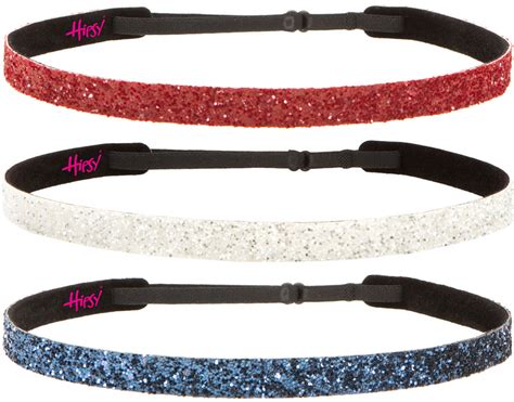 Hipsy Adjustable No Slip Skinny Bling Glitter Headbands For Women Girls