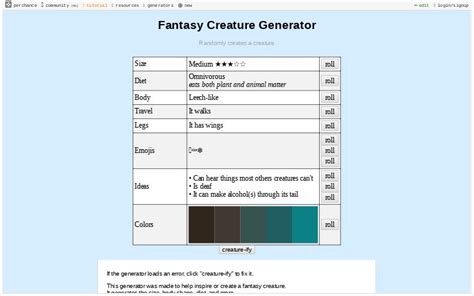 Fantasy Creature Generator