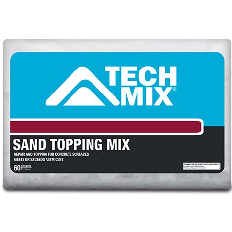 Use for repairing and topping damaged concrete surfaces less than 2 thick. TechMix® Sand Topping Mix - TCC Materials