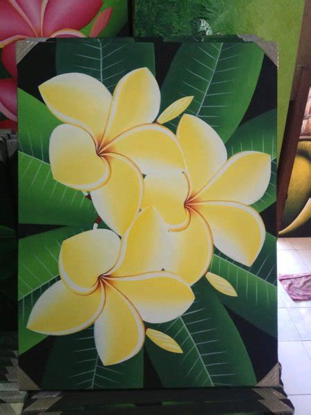 Jual Lukisan Bunga Kamboja Bali Kuning Di Lapak Wayan Bali Painting Bukalapak