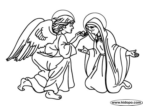 Angel Gabriel Appears To Mary Coloring Page Angel Coloring Pages