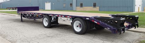 Drop Deck Trailer Steel Purple Tandem Spread Axle With Beavertail And