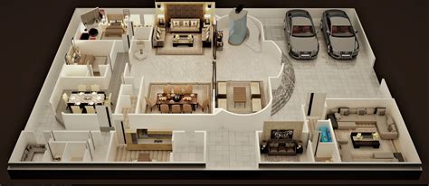 3d Floor Plan Of Luxury House Ground Foor Cgtrader