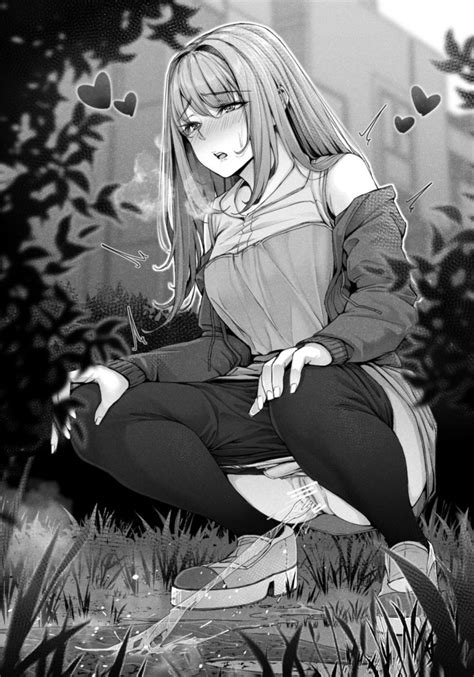 girl peeing in the forest omorashi artwork omorashi